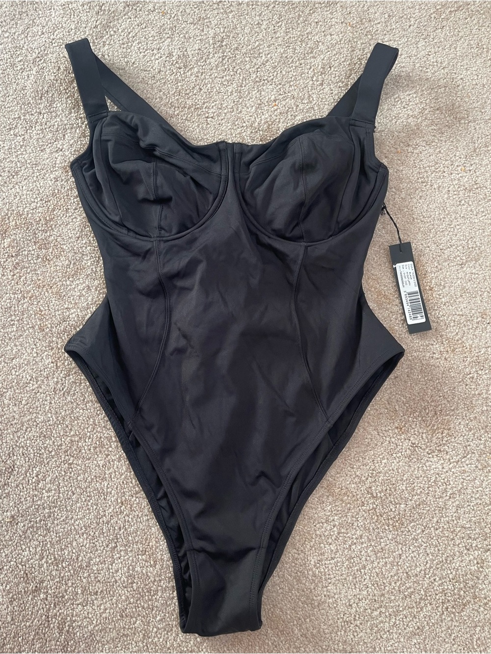 TA3 Hi Cut Lifty One Piece Swimsuit Black L Short D/DD NWT